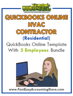HVAC Contractor Residential QuickBooks Online Setup Template With 0-5 Employees Bundle - Fast Easy Accounting Store