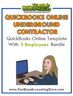 Underground Contractor QuickBooks Online Setup Template With 0-5 Employees Bundle - Fast Easy Accounting Store