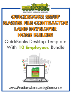 Land Developer And Home Builder Master File Contractor QuickBooks Setup Desktop Template Bundle - Fast Easy Accounting Store