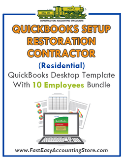 Restoration Contractor Residential QuickBooks Setup Desktop Template 0-10 Employees Bundle - Fast Easy Accounting Store