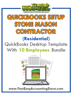 Stone Mason Contractor Residential QuickBooks Setup Desktop Template 0-10 Employees Bundle - Fast Easy Accounting Store