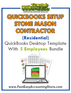 Stone Mason Contractor Residential QuickBooks Setup Desktop Template 0-5 Employees Bundle - Fast Easy Accounting Store
