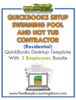 Swimming Pool And Hot Tub Contractor Residential QuickBooks Setup Desktop Template 0-3 Employees Bundle - Fast Easy Accounting Store
