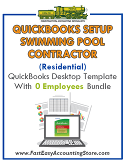 Swimming Pool Contractor Residential QuickBooks Setup Desktop Template 0 Employees Bundle - Fast Easy Accounting Store