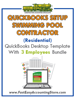 Swimming Pool Contractor Residential QuickBooks Setup Desktop Template 0-3 Employees Bundle - Fast Easy Accounting Store