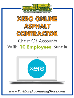 Asphalt Contractor Xero Online Chart Of Accounts With 0-10 Employees Bundle - Fast Easy Accounting Store