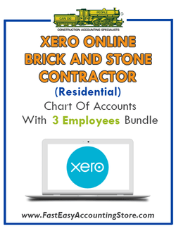 Brick And Stone Contractor Residential Xero Online Chart Of Accounts With 0-3 Employees Bundle - Fast Easy Accounting Store