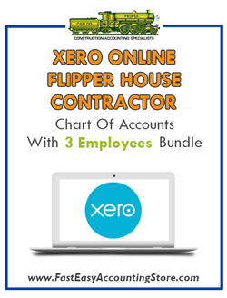 Flipper House Contractor Xero Online Chart Of Accounts With 0-3 Employees Bundle - Fast Easy Accounting Store
