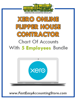 Flipper House Contractor Xero Online Chart Of Accounts With 0-5 Employees Bundle - Fast Easy Accounting Store