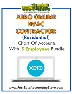 HVAC Contractor Residential Xero Online Chart Of Accounts With 0-5 Employees Bundle - Fast Easy Accounting Store
