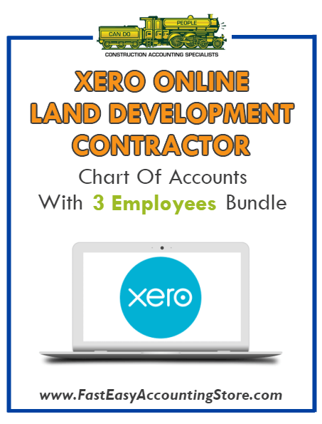 Land Development Contractor Xero Online Chart Of Accounts With 0-3 Employees Bundle - Fast Easy Accounting Store