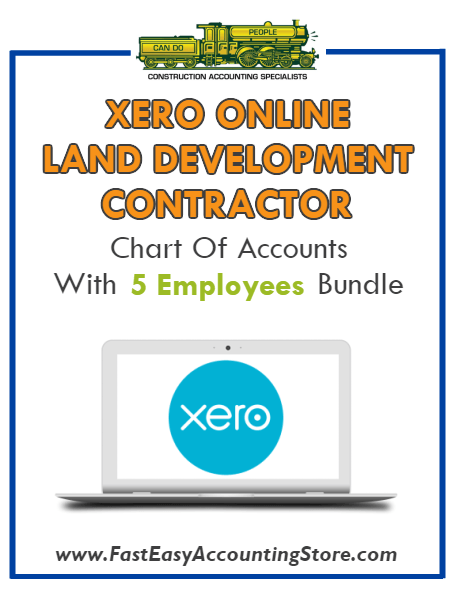 Land Development Contractor Xero Online Chart Of Accounts With 0-5 Employees Bundle - Fast Easy Accounting Store