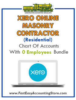 Masonry Contractor Residential Xero Online Chart Of Accounts With 0 Employees Bundle - Fast Easy Accounting Store