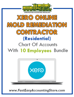 Mold Remediation Contractor Residential Xero Online Chart Of Accounts With 0-10 Employees Bundle - Fast Easy Accounting Store