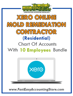 Mold Remediation Contractor Residential Xero Online Chart Of Accounts With 0-10 Employees Bundle - Fast Easy Accounting Store
