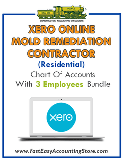 Mold Remediation Contractor Residential Xero Online Chart Of Accounts With 0-3 Employees Bundle - Fast Easy Accounting Store