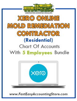 Mold Remediation Contractor Residential Xero Online Chart Of Accounts With 0-5 Employees Bundle - Fast Easy Accounting Store