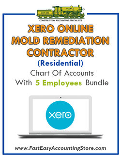 Mold Remediation Contractor Residential Xero Online Chart Of Accounts With 0-5 Employees Bundle - Fast Easy Accounting Store