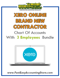 Brand New Contractor Xero Online Chart Of Accounts With 0-3 Employees Bundle - Fast Easy Accounting Store