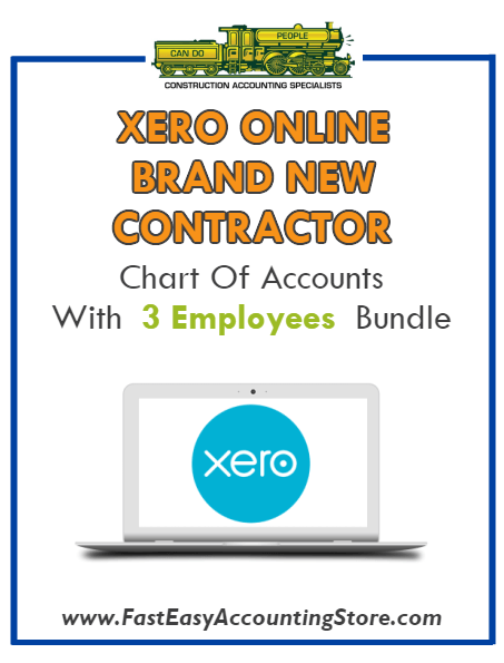 Brand New Contractor Xero Online Chart Of Accounts With 0-3 Employees Bundle - Fast Easy Accounting Store