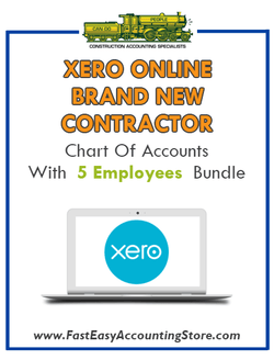 Brand New Contractor Xero Online Chart Of Accounts With 0-5 Employees Bundle - Fast Easy Accounting Store