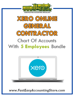 General Contractor Xero Online Chart Of Accounts With 0-5 Employees Bundle - Fast Easy Accounting Store