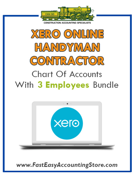 Handyman Contractor Xero Online Chart Of Accounts With 0-3 Employees Bundle - Fast Easy Accounting Store