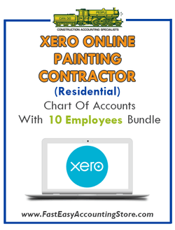 Painting Contractor Residential Xero Online Chart Of Accounts With 0-10 Employees Bundle - Fast Easy Accounting Store