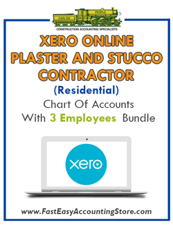 Plaster And Stucco Contractor Residential Xero Online Chart Of Accounts With 0-3 Employees Bundle - Fast Easy Accounting Store