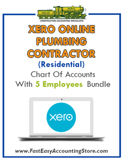 Plumbing Contractor Residential Xero Online Chart Of Accounts With 0-5 Employees Bundle - Fast Easy Accounting Store