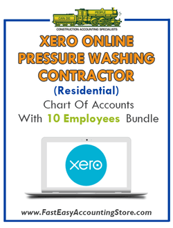Pressure Washing Contractor Residential Xero Online Chart Of Accounts With 0-10 Employees Bundle - Fast Easy Accounting Store
