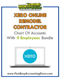 Remodel Contractor Residential Xero Online Chart Of Accounts With 0 Employees Bundle - Fast Easy Accounting Store
