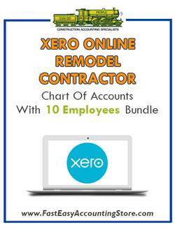 Remodel Contractor Residential Xero Online Chart Of Accounts With 0-10 Employees Bundle - Fast Easy Accounting Store