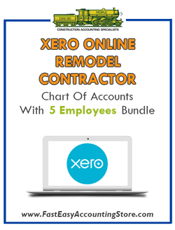 Remodel Contractor Residential Xero Online Chart Of Accounts With 0-5 Employees Bundle - Fast Easy Accounting Store