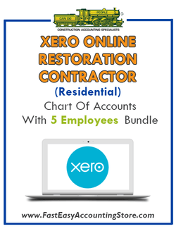 Restoration Contractor Residential Xero Online Chart Of Accounts With 0-5 Employees Bundle - Fast Easy Accounting Store