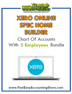 Spec Home Builder Xero Online Chart Of Accounts Template With 0-5 Employees Bundle - Fast Easy Accounting Store