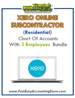 Subcontractor Residential Xero Online Chart Of Accounts With 0-3 Employees Bundle - Fast Easy Accounting Store