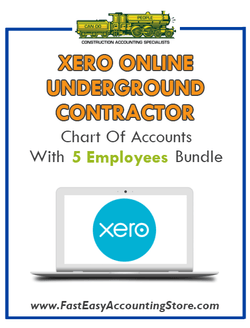 Underground Contractor Xero Online Chart Of Accounts With 0-5 Employees Bundle - Fast Easy Accounting Store