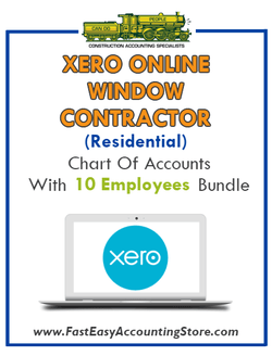 Window Contractor Residential Xero Online Chart Of Accounts With 0-10 Employees Bundle - Fast Easy Accounting Store